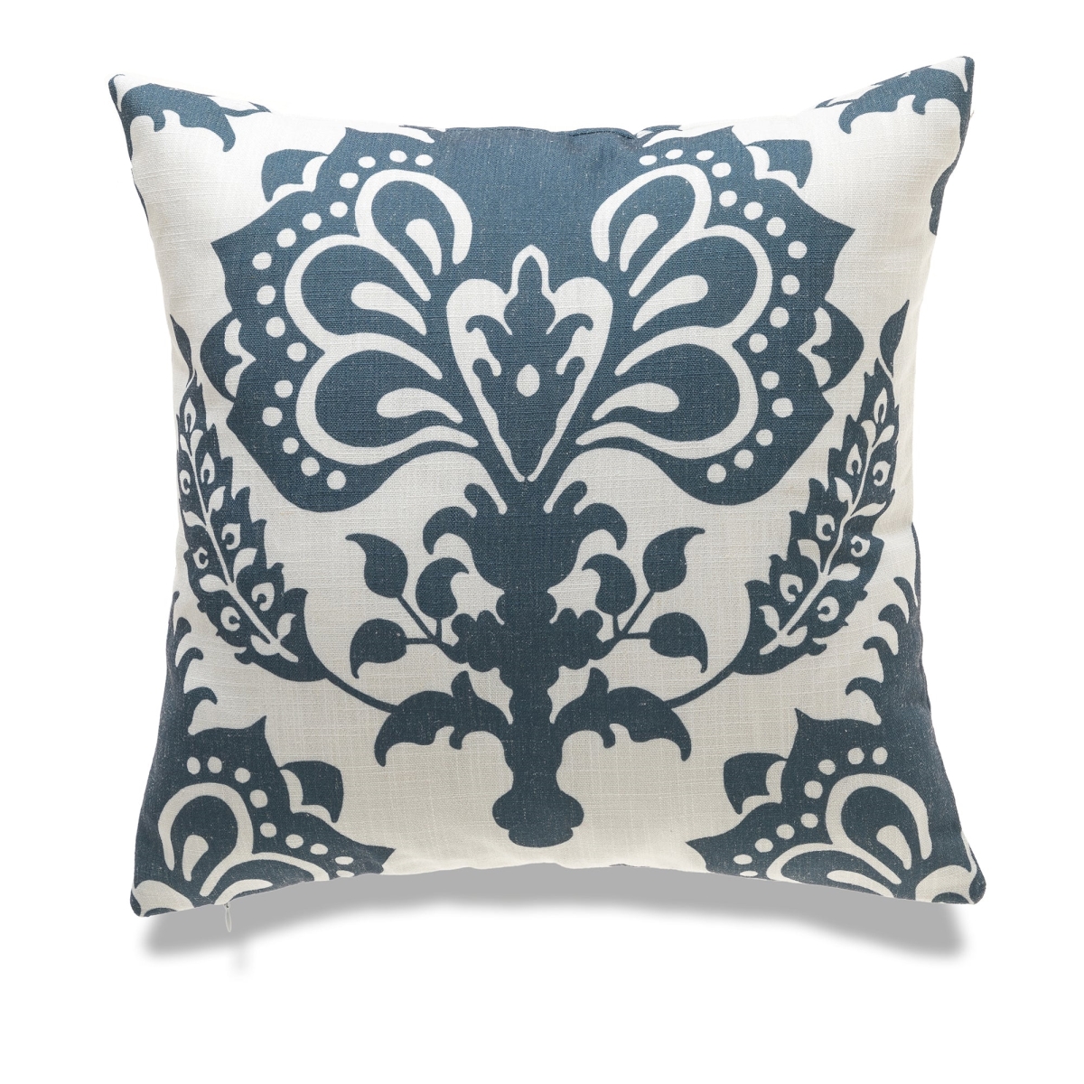 HU-VA1818KS05OP White With Navy Blue Print And Polyester Insert Pillow