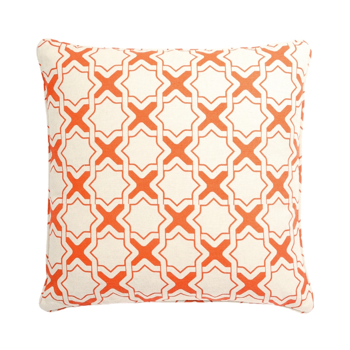 HU-LA1818XFH1OP Orange And White X Pattern With Polyester Insert Pillow