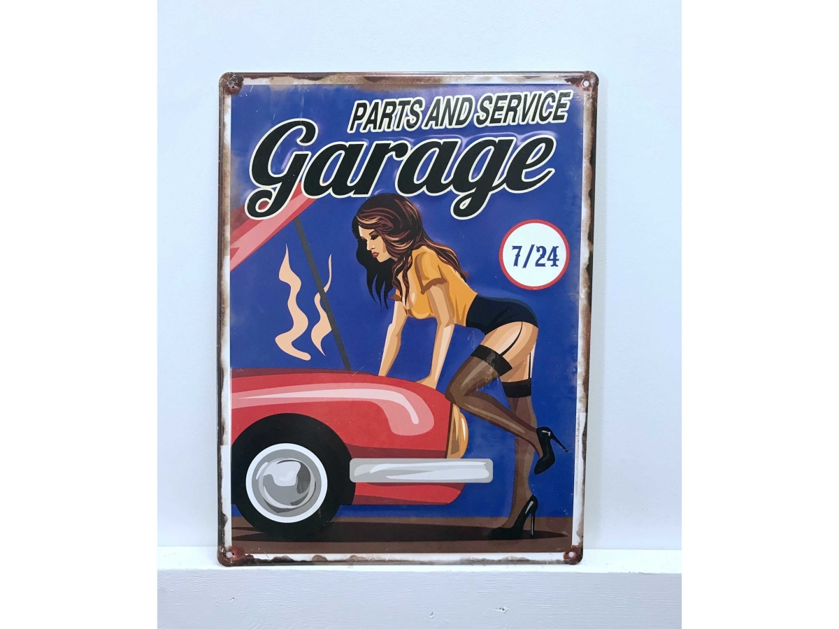 IV-S16-GT092 Service Garage 24 by 7 Vintage Metal Wall Decor
