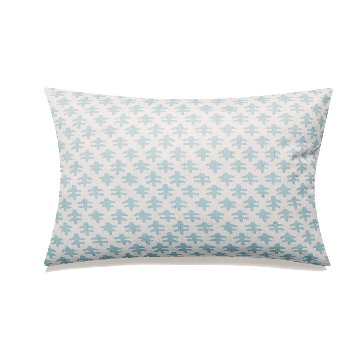 HU-MP1420ICOLBLOF Blue Oak Leaves On White Lumbar With Feather Down Insert Pillow