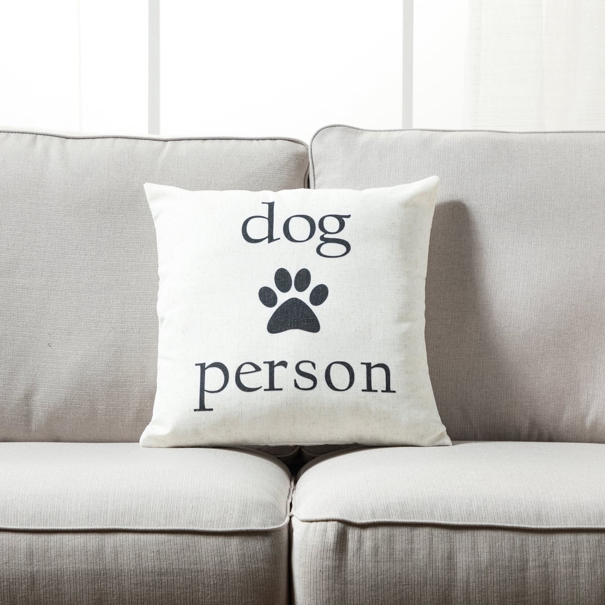 HU-YM1818JTDPSOF Dog Person With Paw Print And Feather Down Insert Pillow