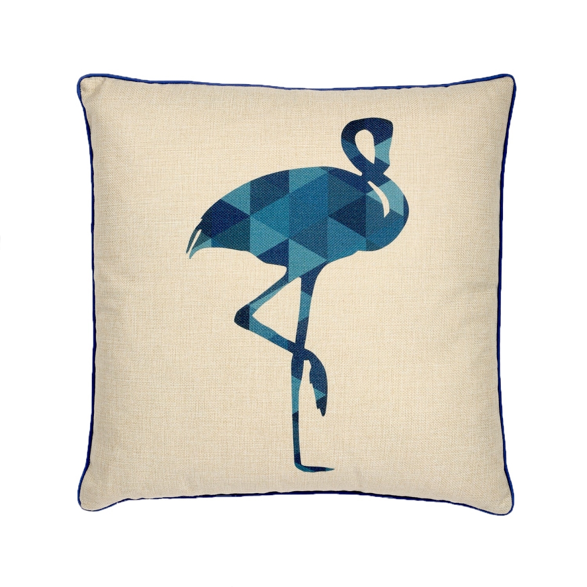 HU-SU1818ICF1OP Navy Blue Flamingo With Polyester Insert Pillow