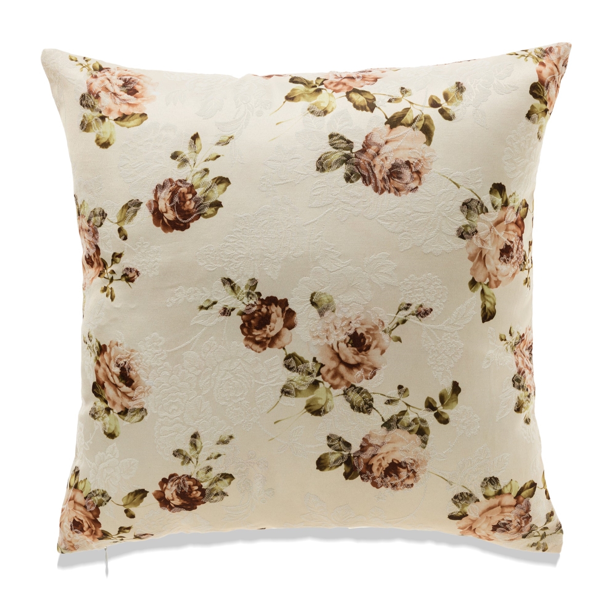 HU-FL2222JT05OP Muted Tone Textured Rose Pattern With Polyester Insert Pillow