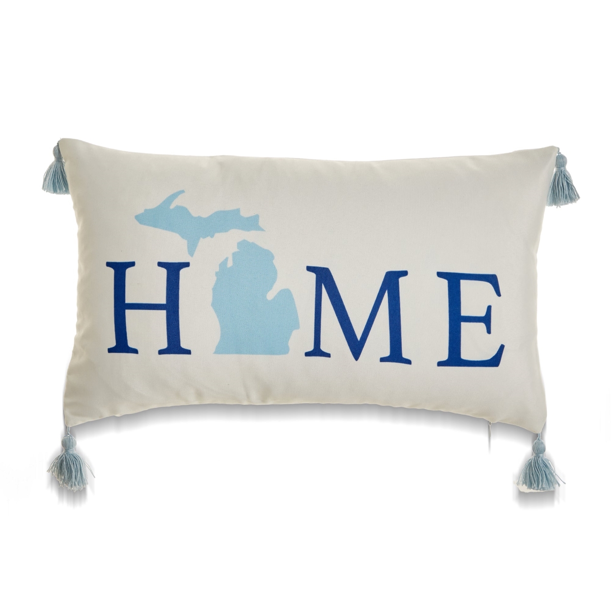 HU-MO1420HYHM02OP Home With Map Shaped O, Tassels And Poly Insert Pillow