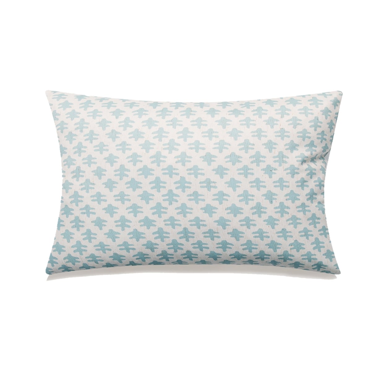 HU-MP1420ICOLBLOP Blue Oak Leaves On White Lumbar With Polyester Insert Pillow