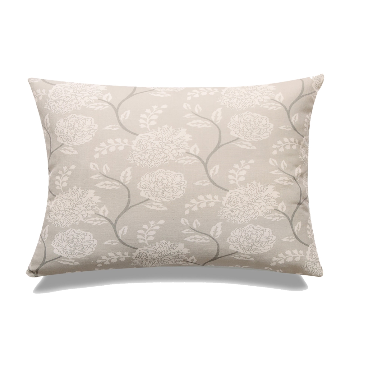 HU-MP1420JS11GEXX Greige With White Peonies Pillow Cover