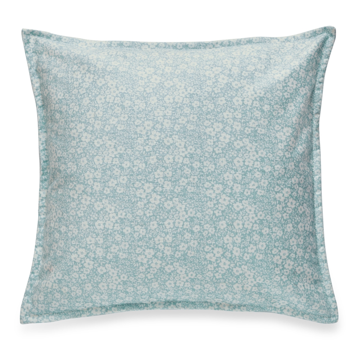 HU-LF2020EG02SBOF Square Sea Blue And White Floral Print With Featherdown Insert Pillow