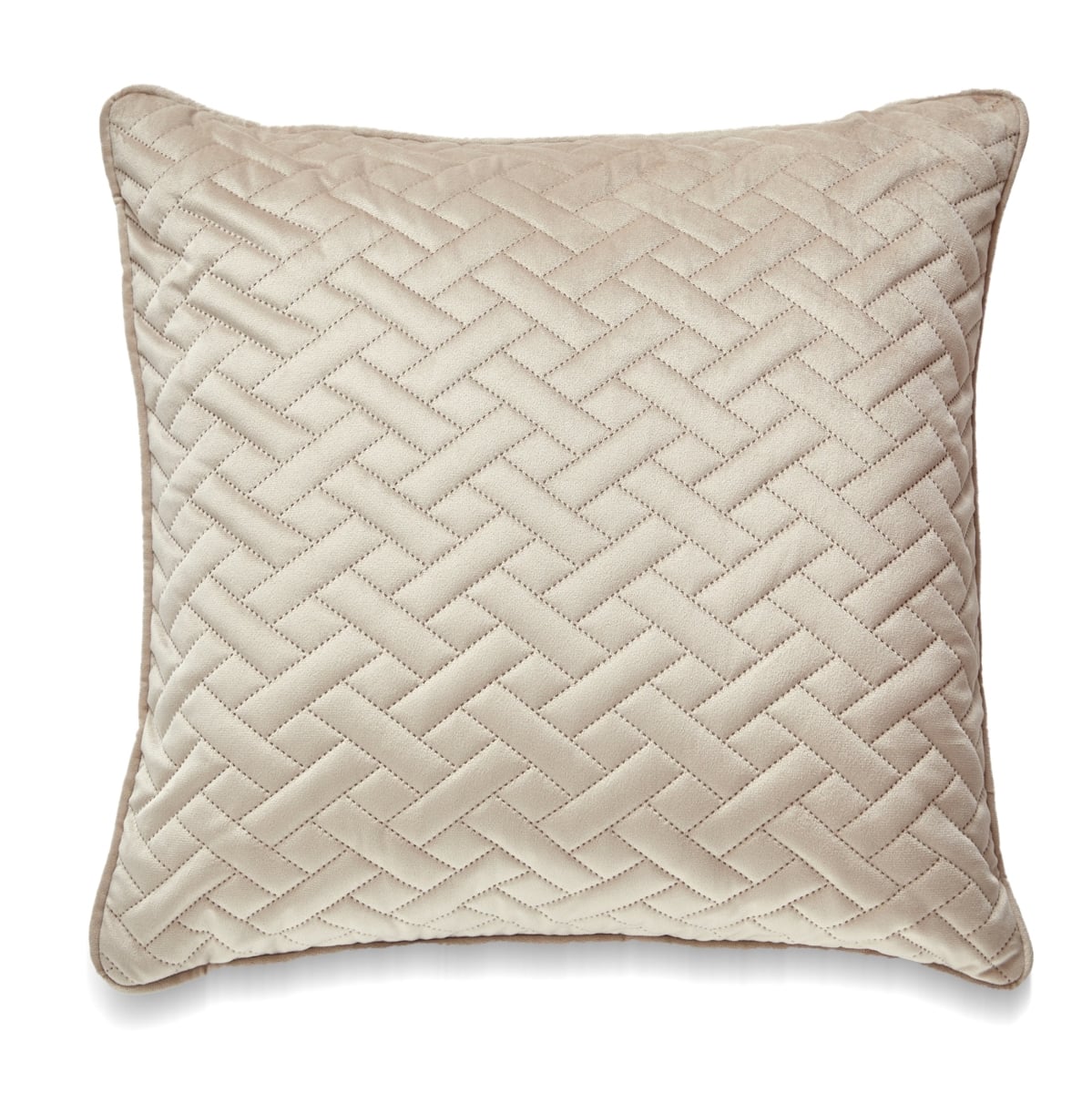 HU-LA1818JS02BGXX Square Beige Laser Embossed Chevron Pattern Pillow Cover