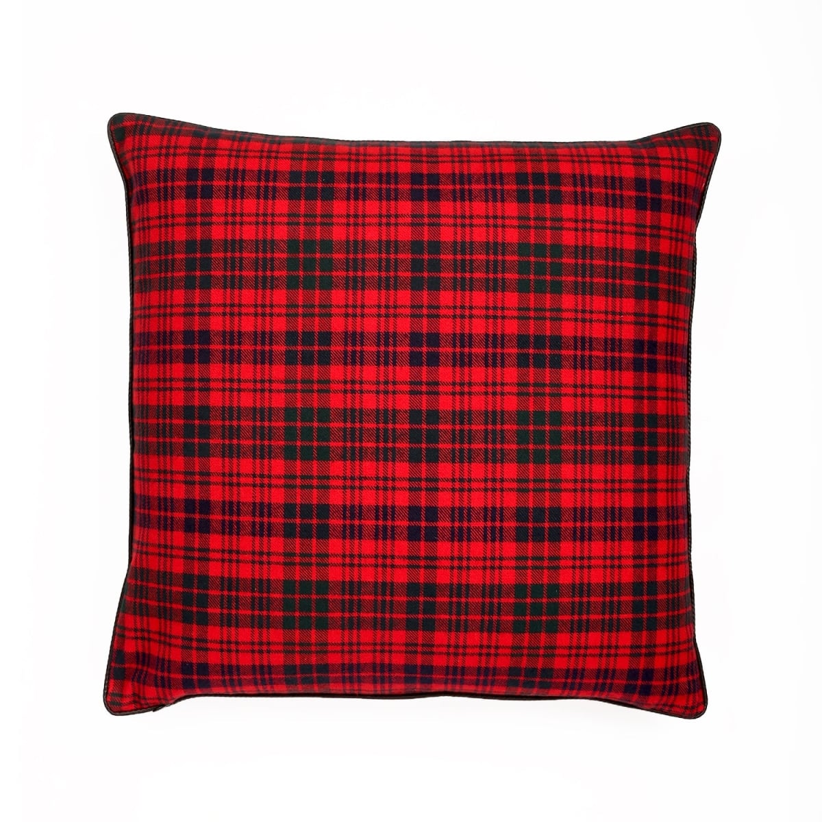 HU-EB2424NT04OP 24 X 24 Inches Red And Black Tartan Pattern With Polyester Insert Pillow
