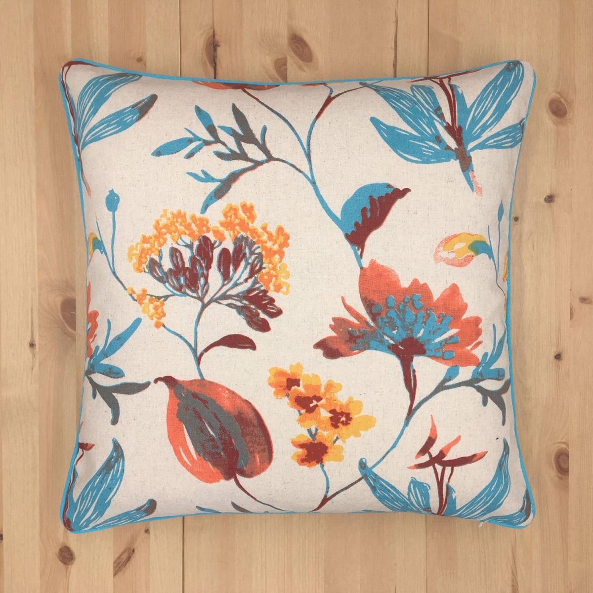 HU-CF2424JSBLOP A Touch Of Floral Blues With And Polyester Insert Pillow