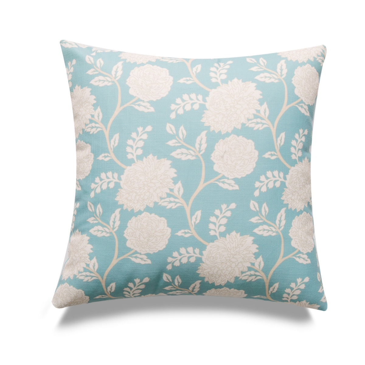 HU-MP2020JS11BLOP Square Blue With White Peonies And Polyester Insert Pillow