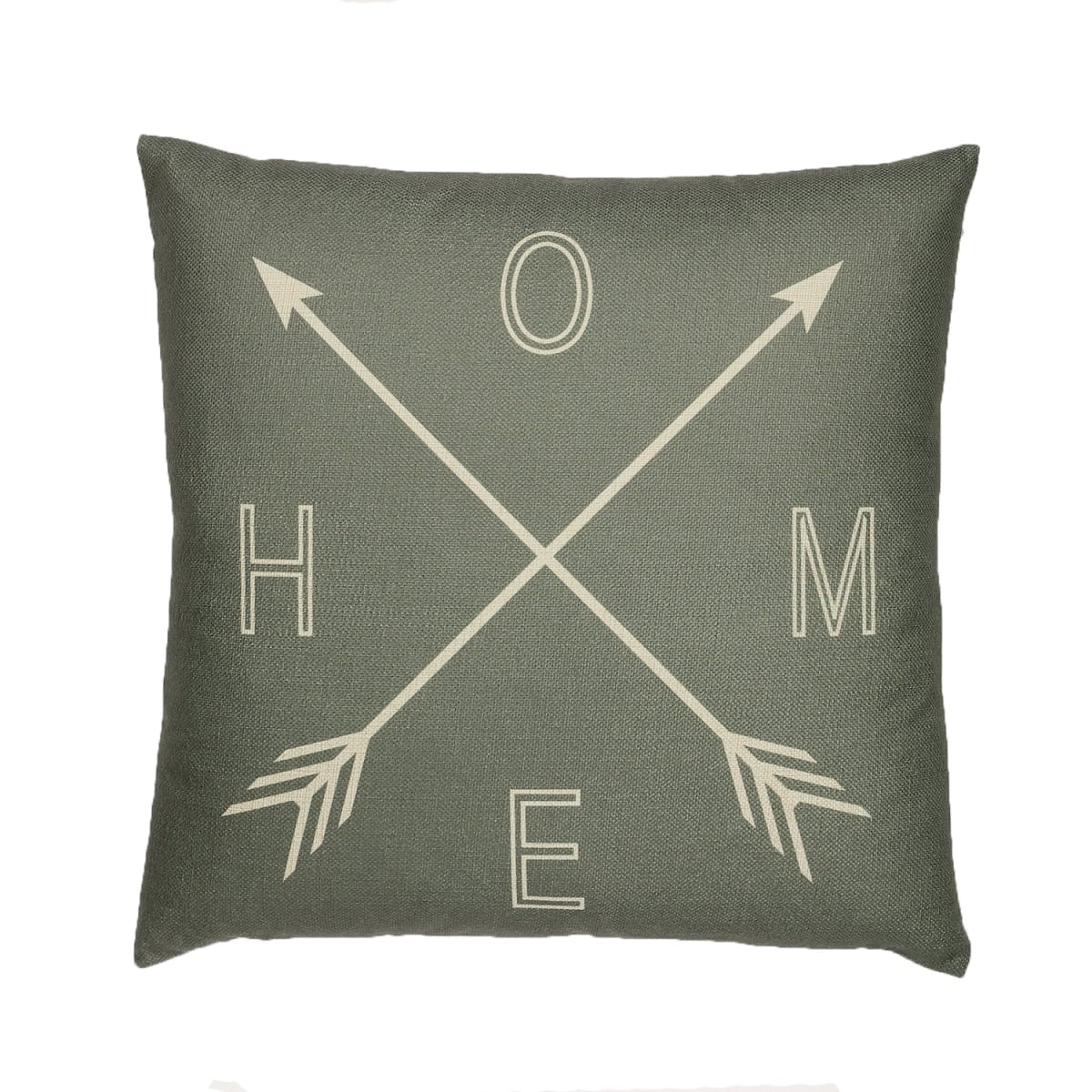 HU-LO1818ICHMOP Compass Points- H O M E With Polyester Insert Pillow