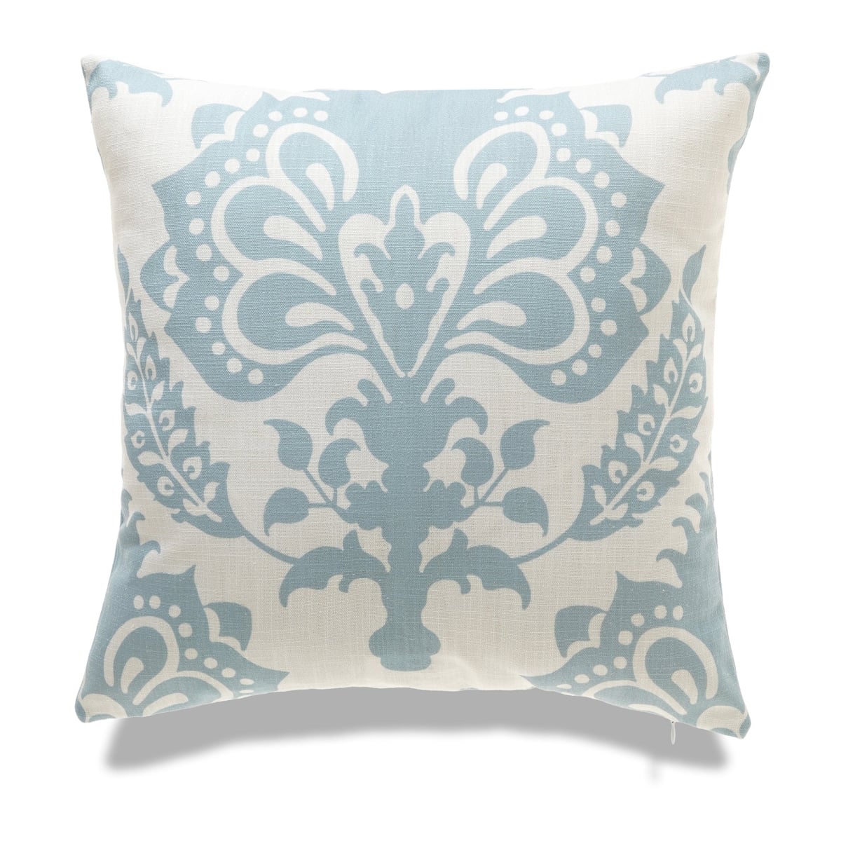 HU-VA1818KS02OP White With Sea Blue Print And Polyester Insert Pillow