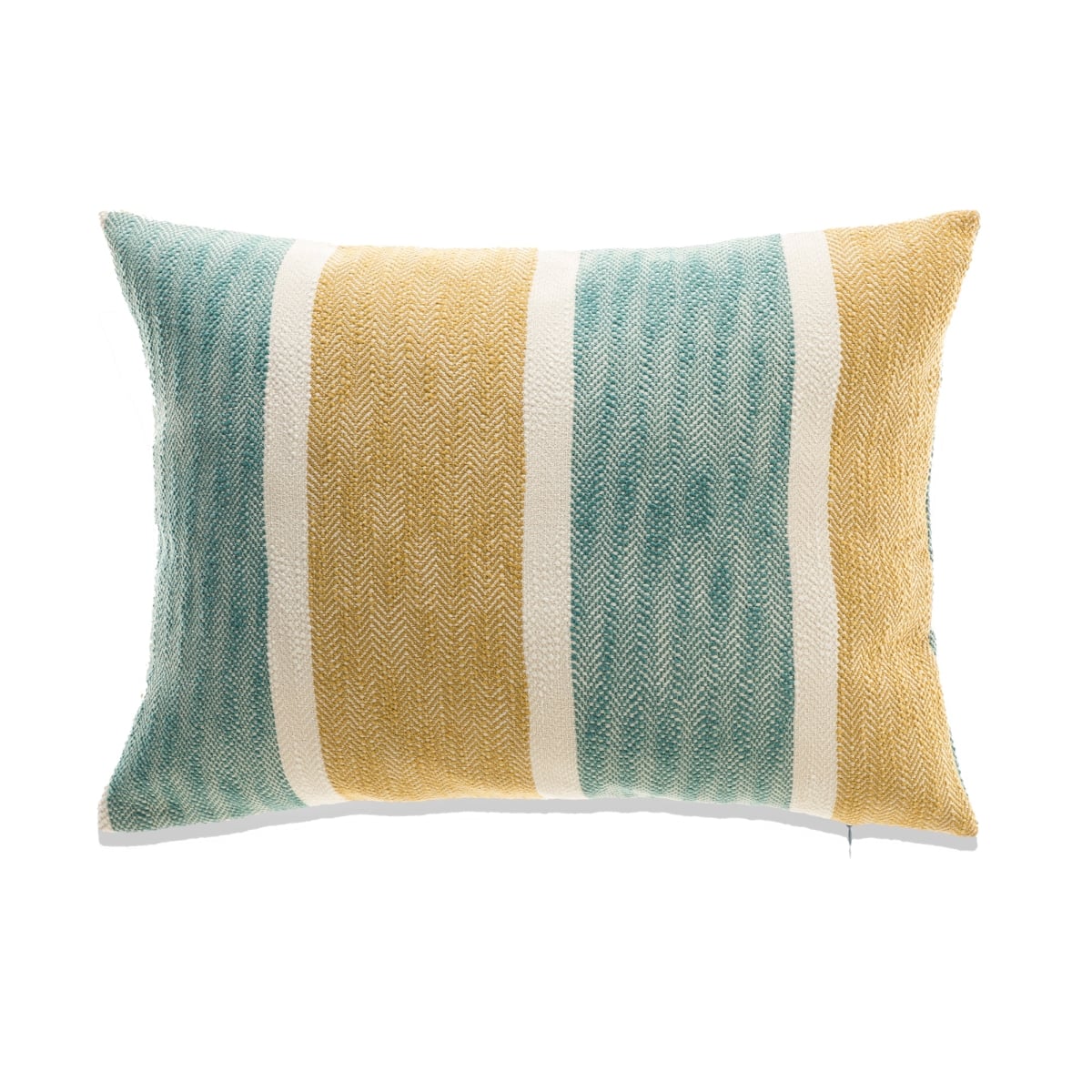 HU-LA1218ST04NOP Orange, Blue And White Striped With Polyester Insert Pillow