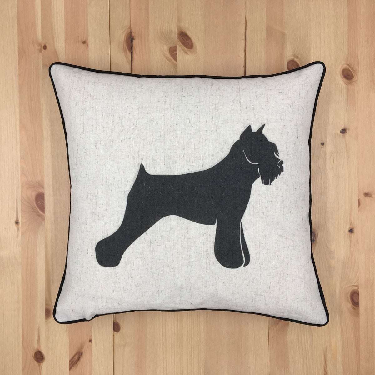 HU-SA1818TB04OF Schnauzer Dog With Feather Down Insert Pillow