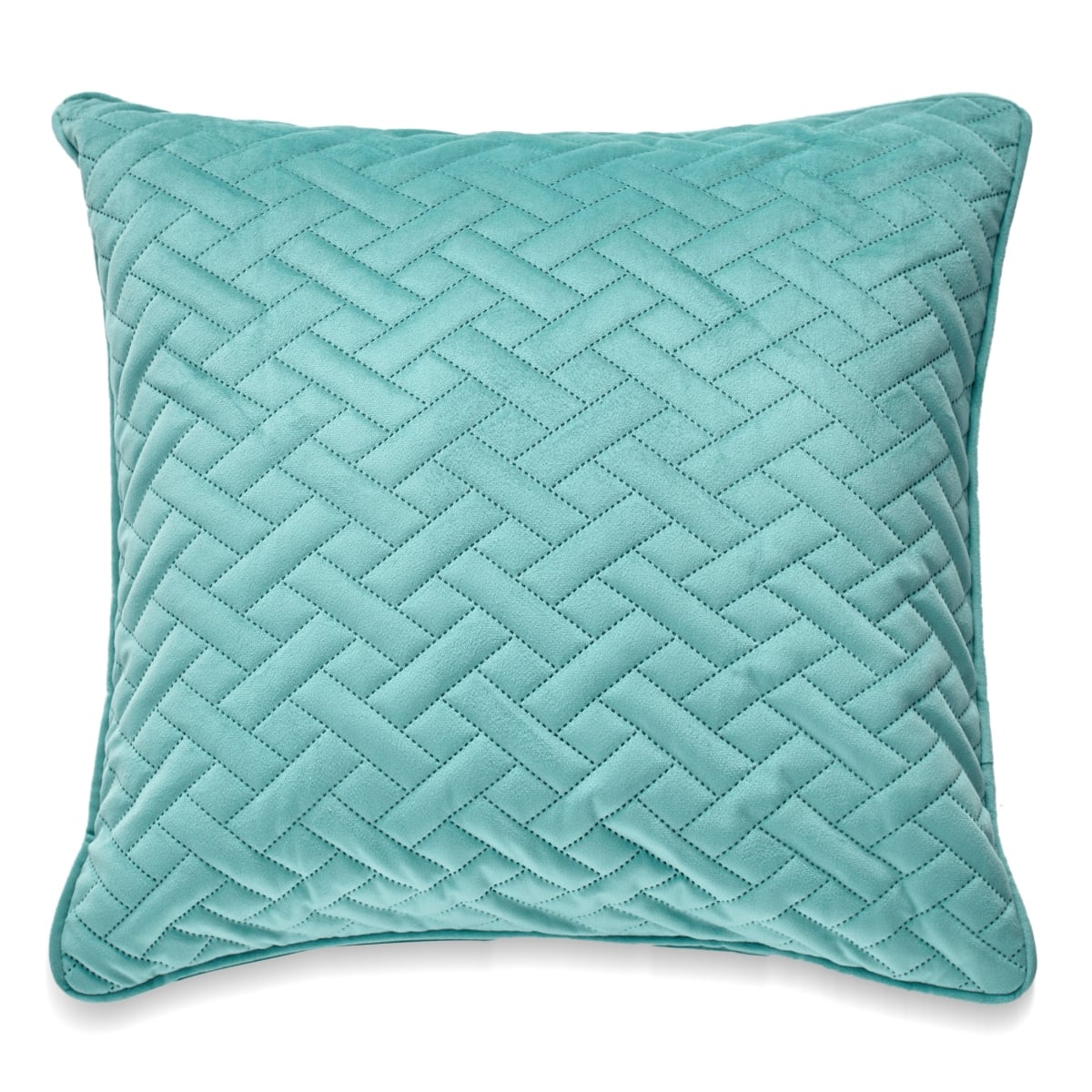 HU-LA1818JS02GRXX Square Green Laser Embossed Chevron Pattern Pillow Cover