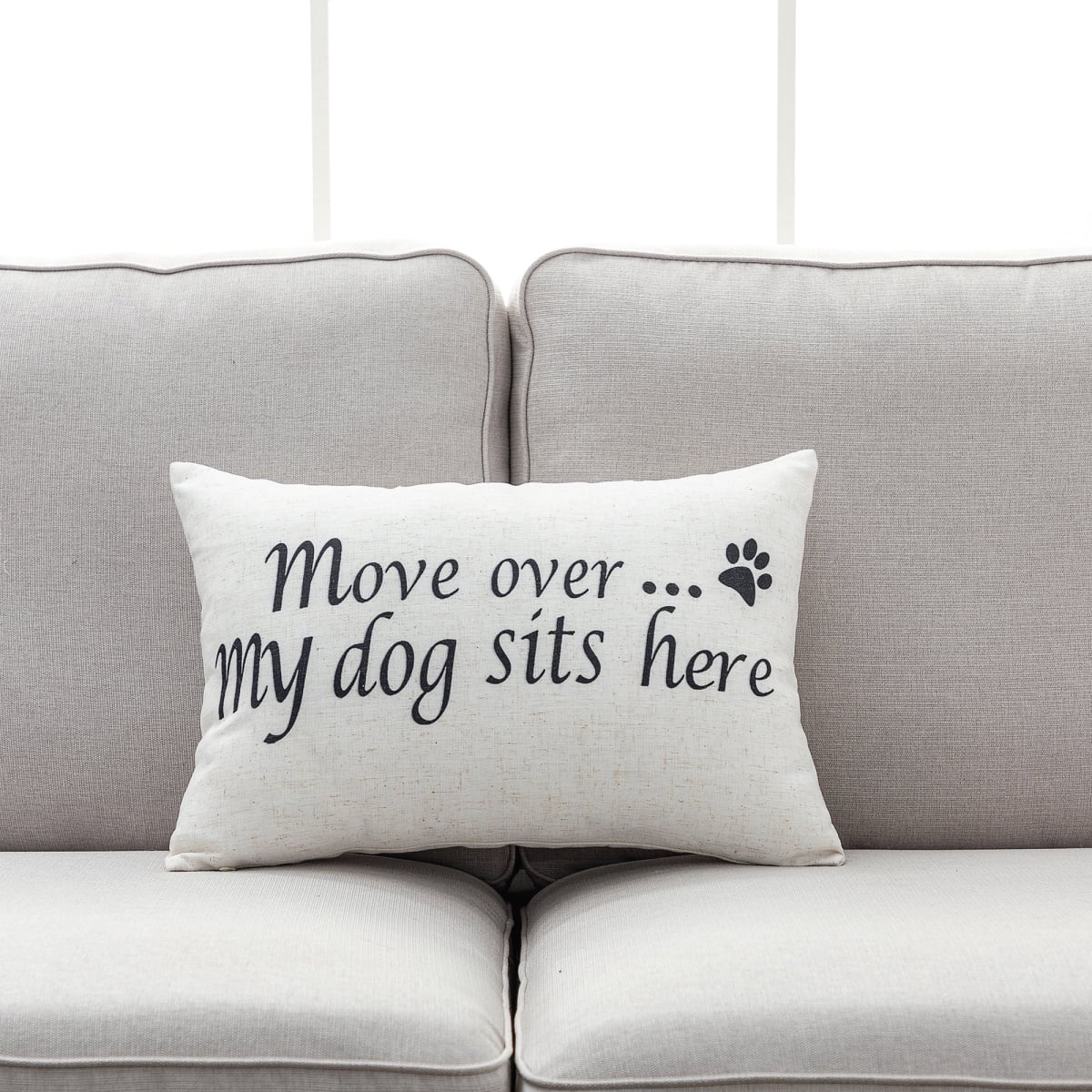 HU-YM1420JTMMDOP Move Over... My Dog Sits Here With Polyester Insert Pillow