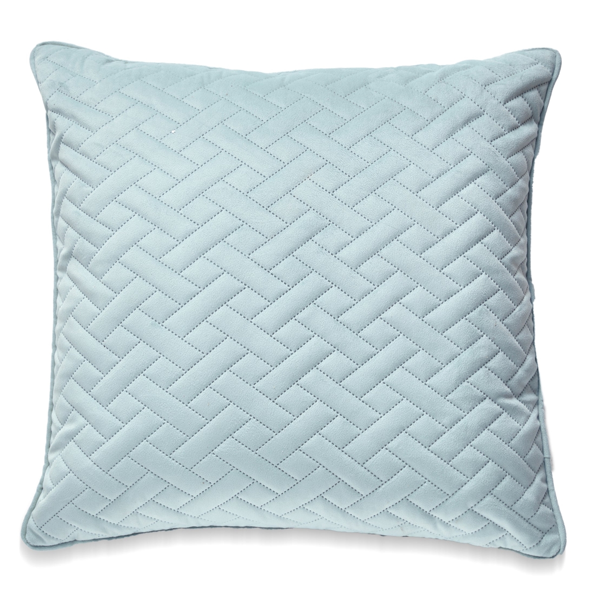 HU-LA1818JS02LBOF Square Light Blue Laser Embossed Chevron Pattern With Feather Down Insert Pillow