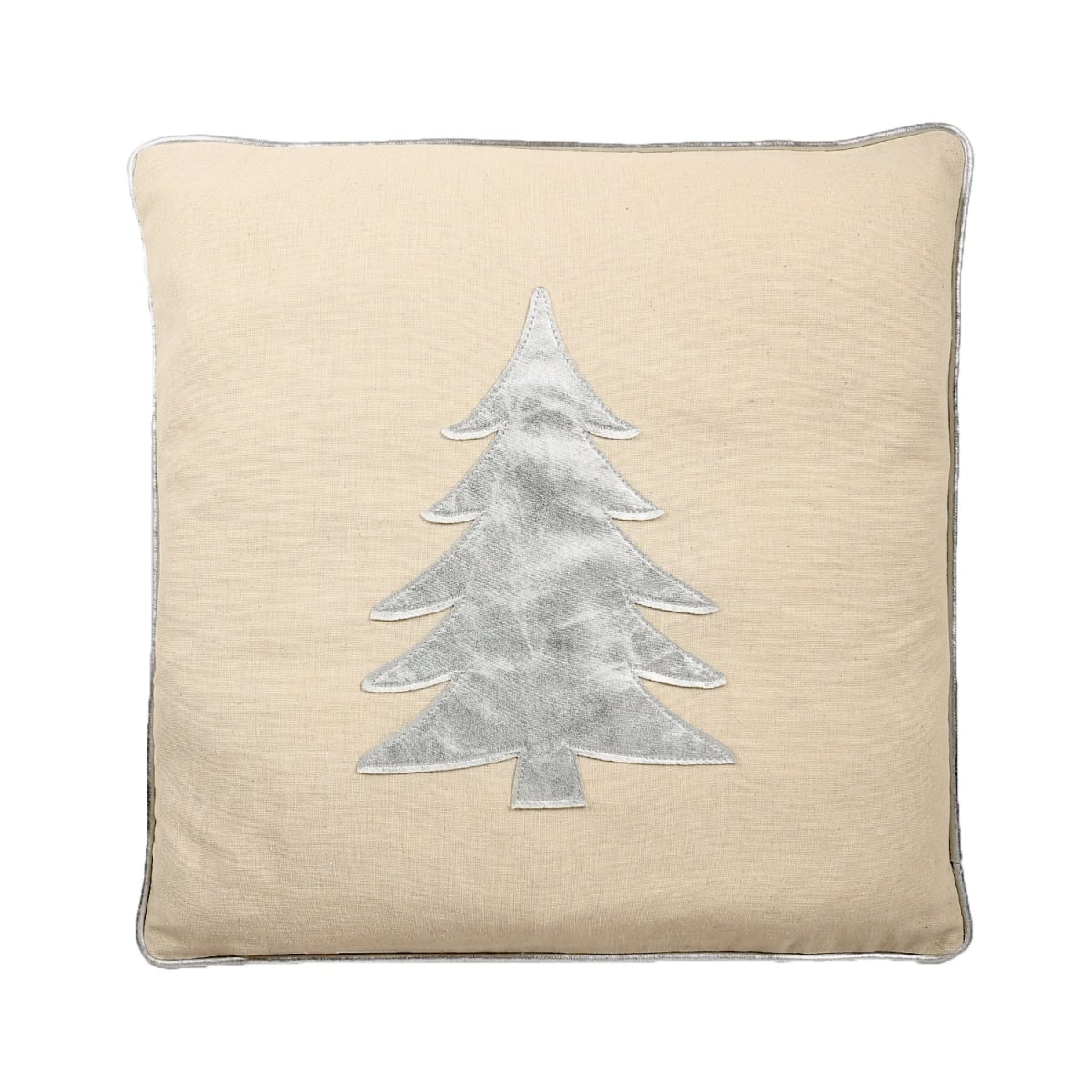 HU-HS1818TRS1OF Silver Applique Christmas Tree With Feather Down Insert Pillow