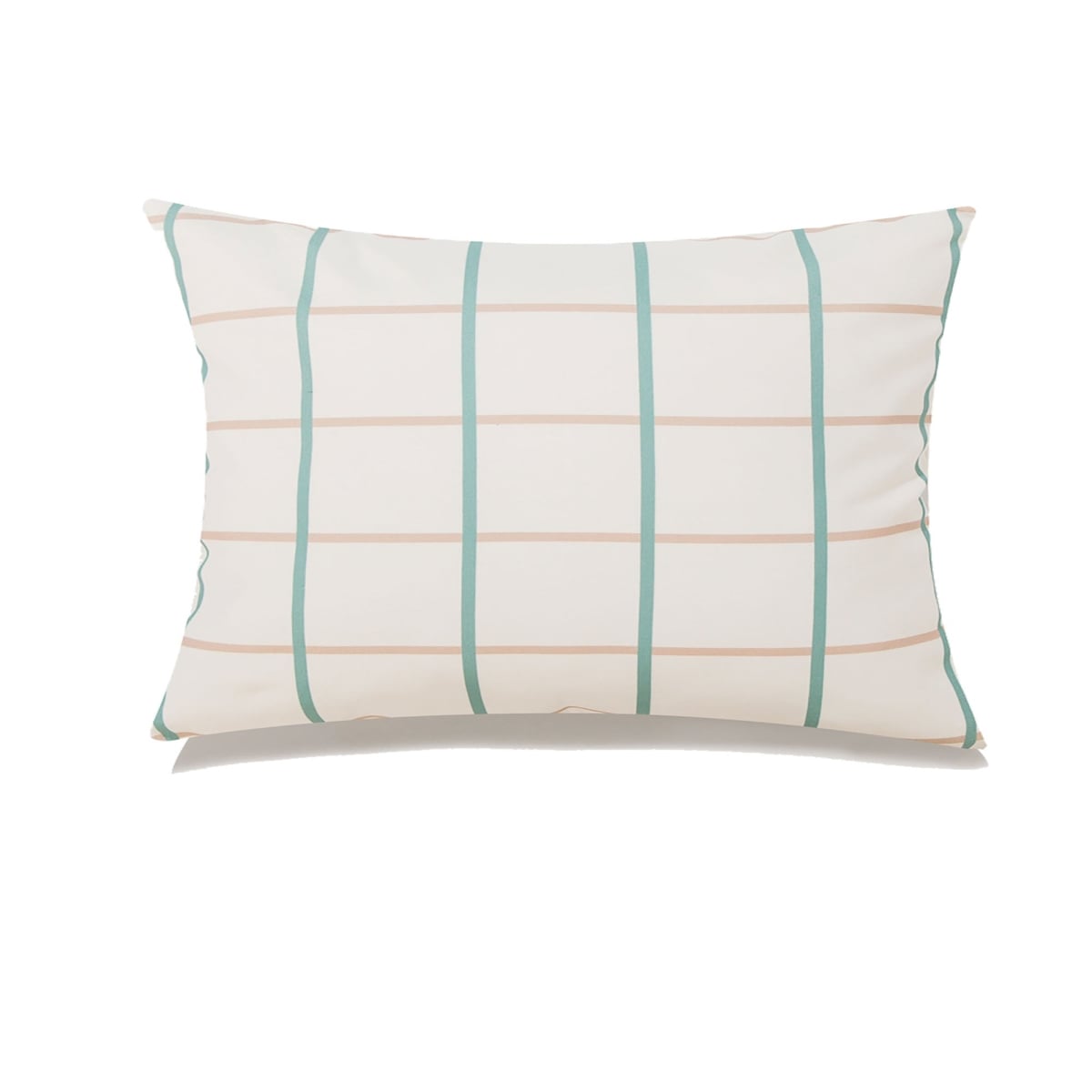 HU-MP1420ICEDGROP Edward Green And Beige Checks With Polyester Insert Pillow