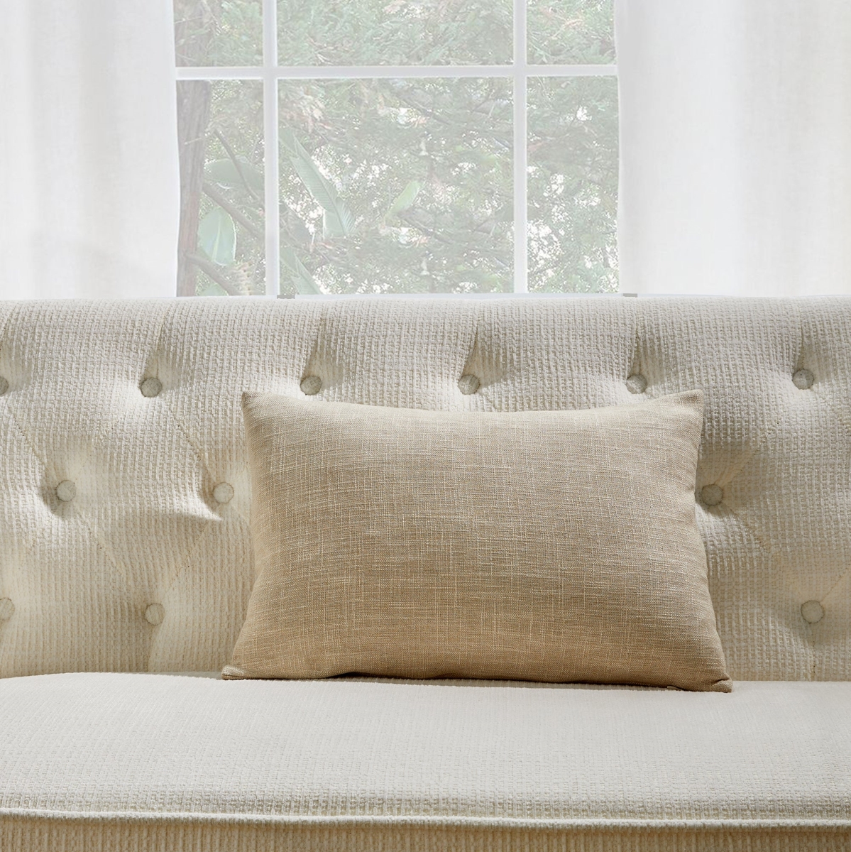 HU-SS1420EGBGOP Beige Lumbar With Polyester Insert Pillow