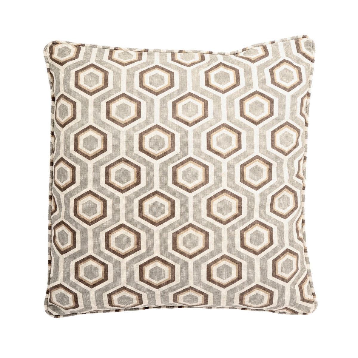 HU-LA1818HSH2OP Brown Geometric Pattern With Polyester Insert Pillow