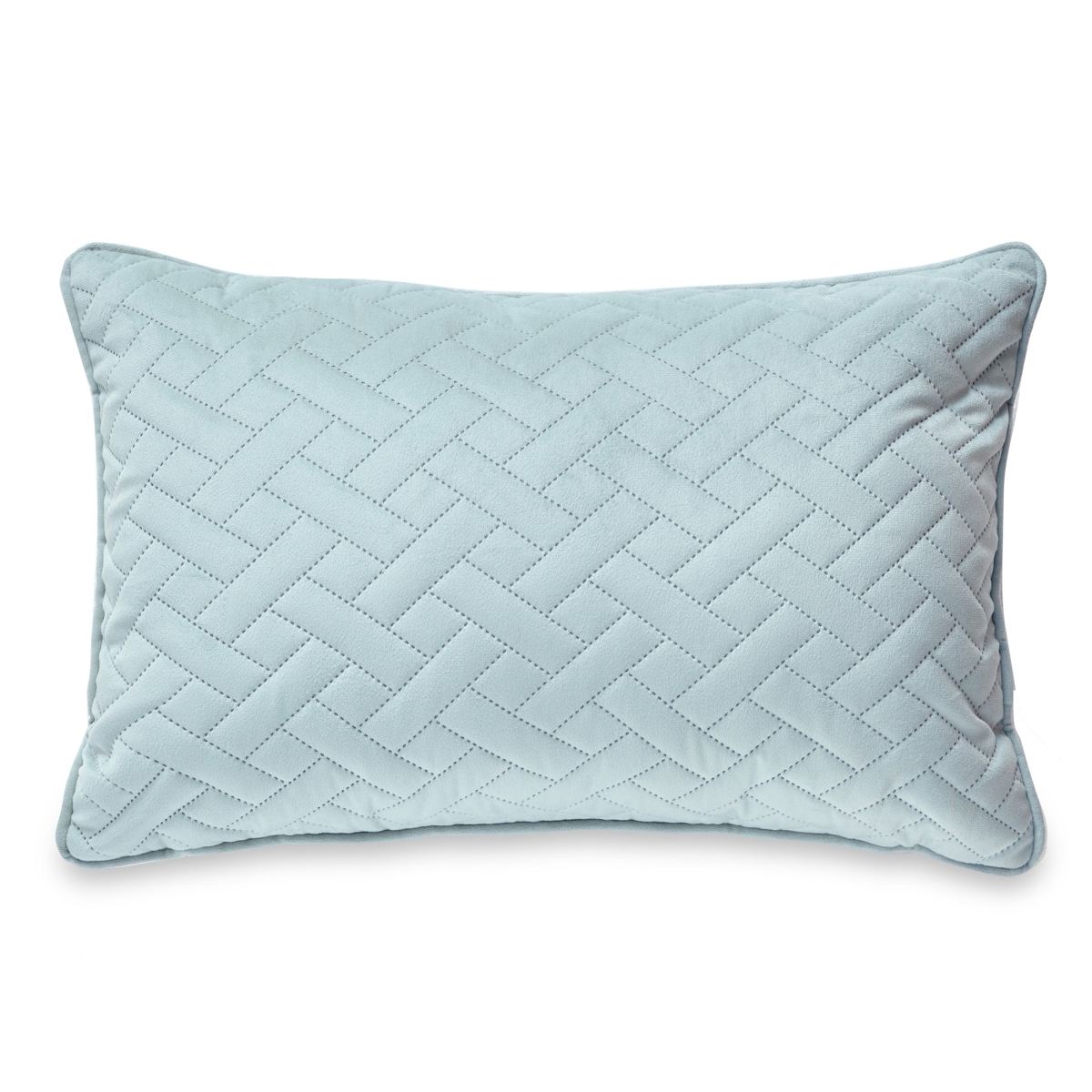 HU-LA1218JS02LBOF Light Blue Laser Embossed Chevron Pattern With Feather Down Insert Pillow