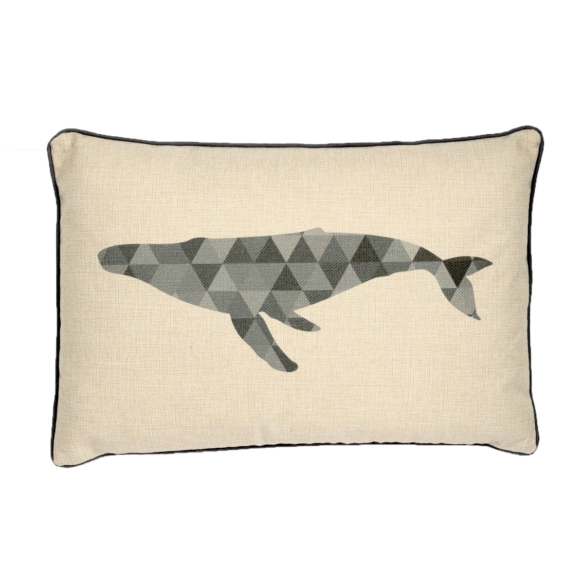 HU-SU1218ICW2OP Gray Whale On Ivory With Polyester Insert Pillow