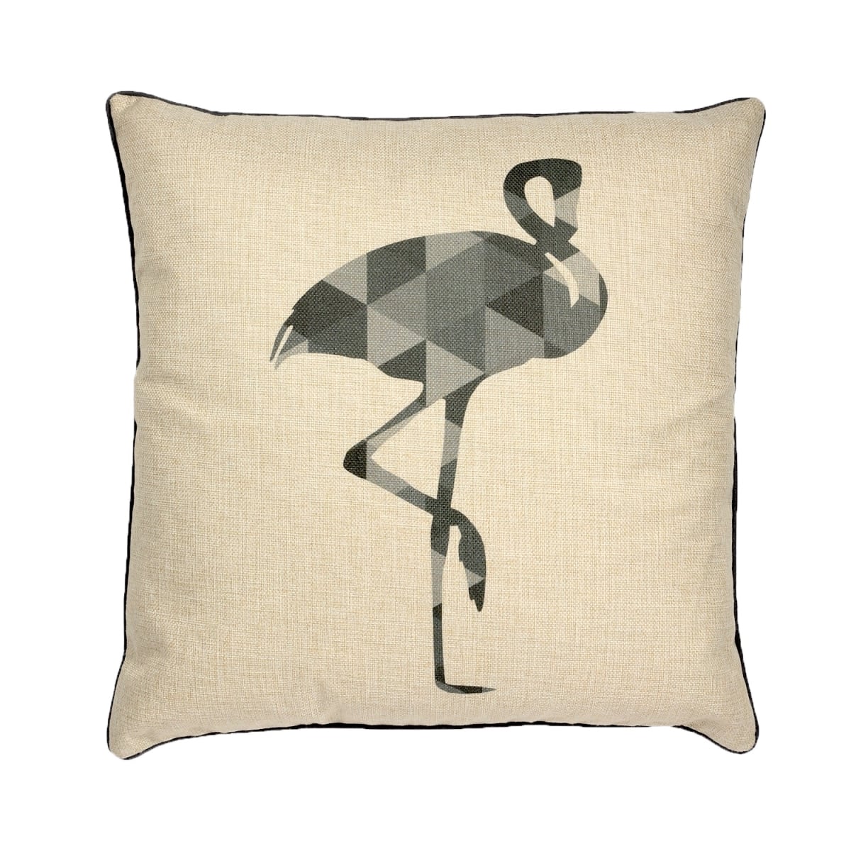 HU-SU1818ICF2OF Gray Flamingo With Feather Down Insert Pillow