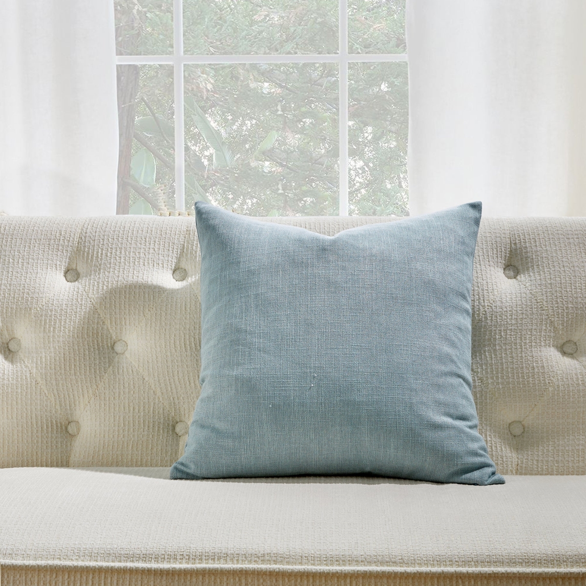 HU-SS2020EGBLOP Square Blue With Polyester Insert Pillow