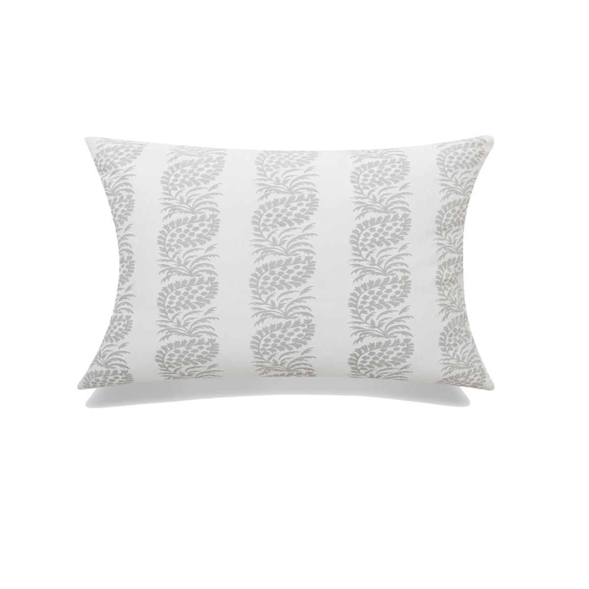 HU-MP1420JS01GEOP White With Greige Block Print And Polyester Insert Pillow