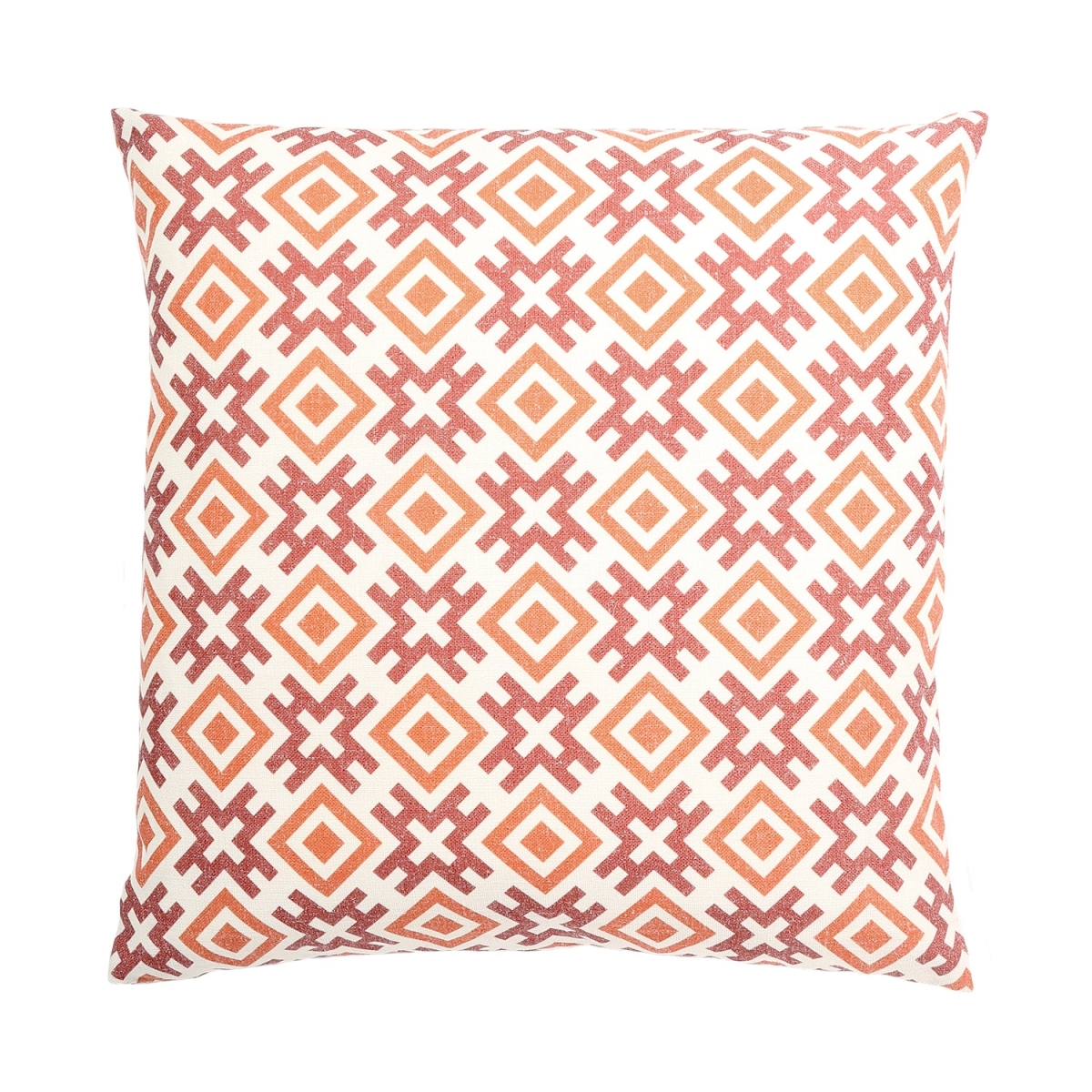 HU-KY1818TWX3OP Kyoto White With Orange Patterns And Polyester Insert Pillow