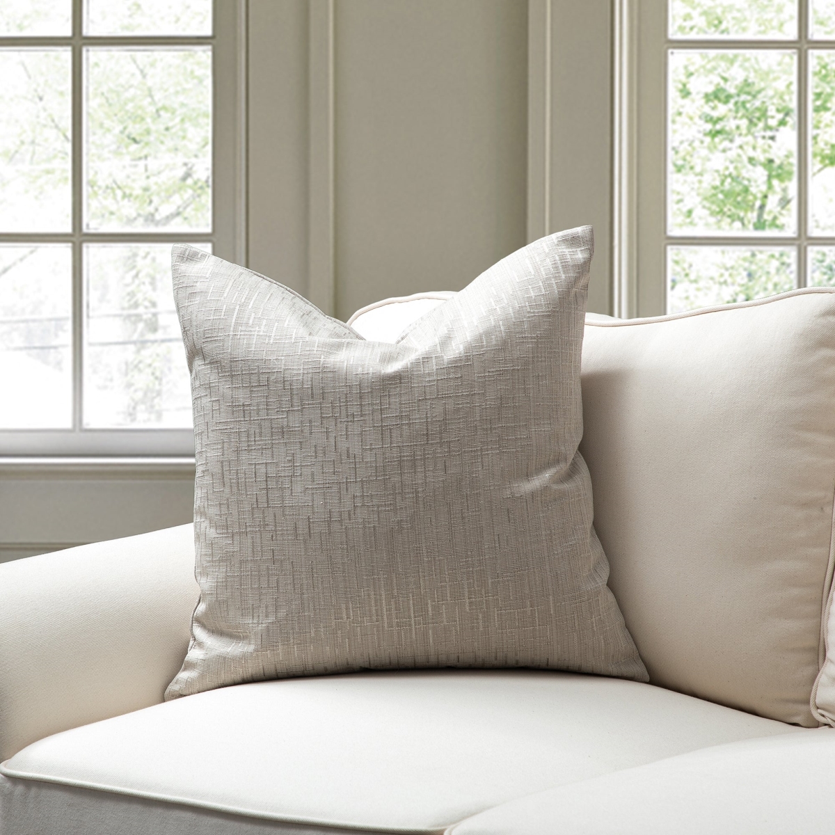 HU-SS2020JS04BGOP Beige With Polyester Insert Pillow