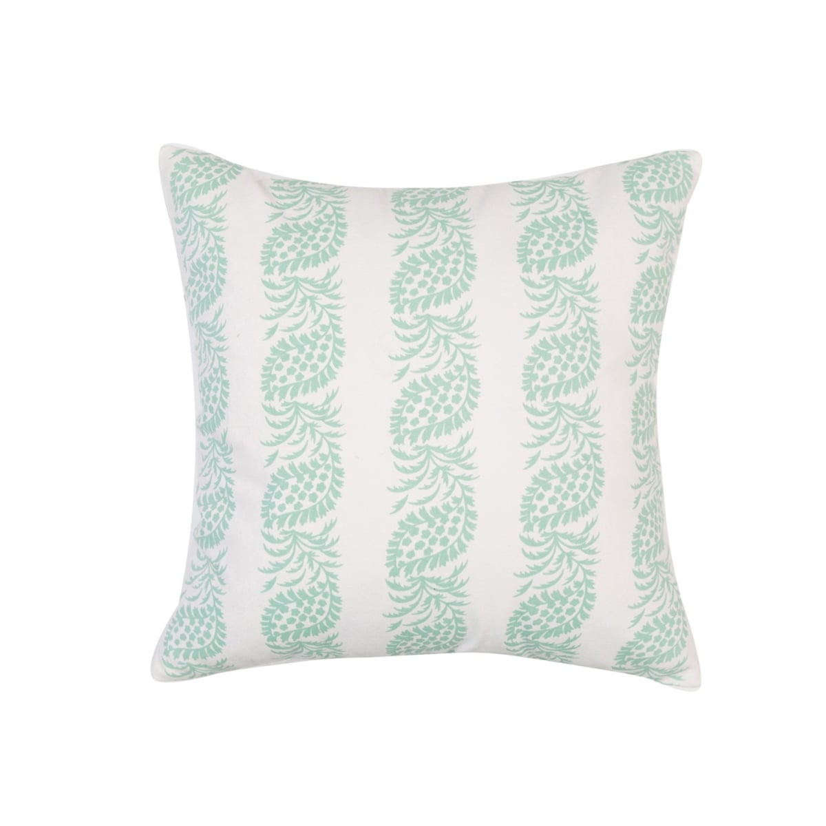 HU-MP2020JS01GRXX White With Mint Green Block Pattern Pillow Cover
