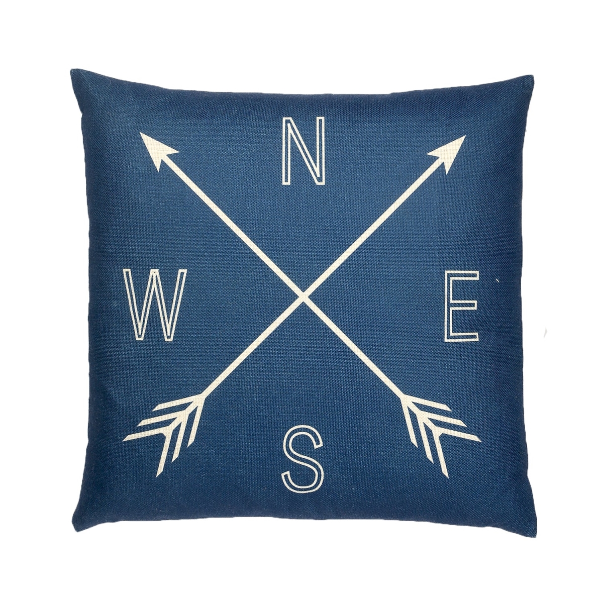 HU-LO1818ICNSOP Compass Points- N E S W With Polyester Insert Pillow