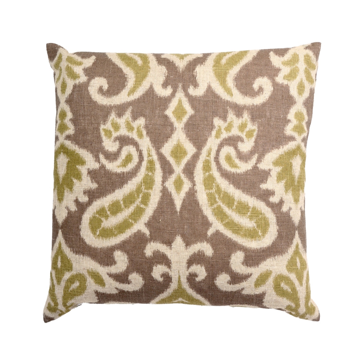 HU-YK1818JS01OP Yukon Green And Brown Ikat Pattern With Polyester Insert Pillow