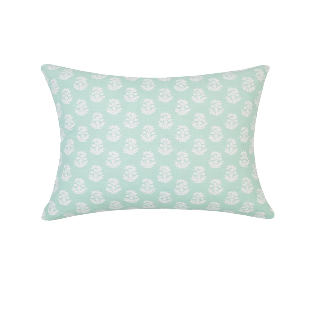 HU-MP1218JS02GROF Green With White Flowers And Feather Down Insert Pillow
