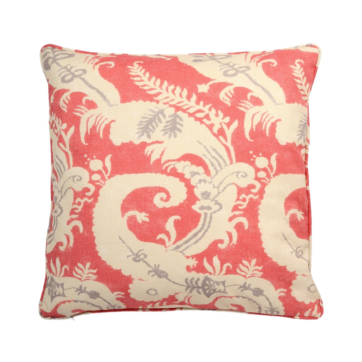 HU-VA2020TW08OP Vienna Red Floral With Polyester Insert Pillow