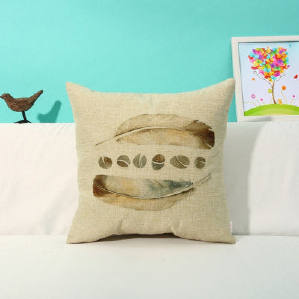 HU-NL1818TB04OP Stones And Feathers With Polyester Insert Pillow