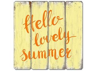 IV-S17-G284 Hello Summer Wooden Sign Wall Decor
