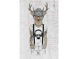IV-S17-G306 Reindeer Wooden Sign Wall Decor