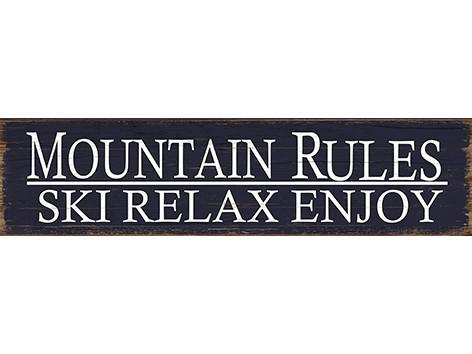IV-S17-G318 Mountain Rules Wooden Sign Wall Decor