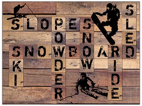 IV-S17-G335 Slopes Wooden Sign Wall Decor