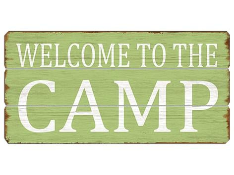 IV-S17-G357 Welcome to Camp Wooden Sign Wall Decor