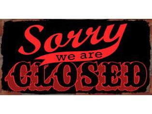 IV-S17-GT106 Sorry Closed Vintage Metal Wall Decor