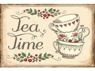 IV-S17-GT129 Tea Time Vintage Metal Wall Decor