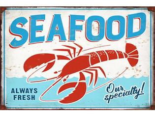 IV-S17-GT134 Seafood Vintage Metal Wall Decor