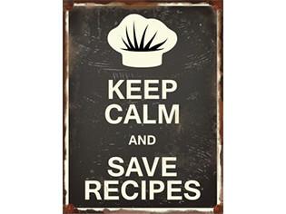IV-S17-GT154 Calm & Save Recipes Vintage Metal Wall Decor
