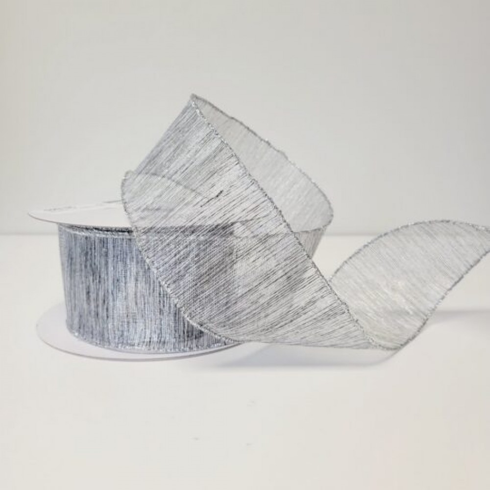 CM-OM473SI 25 Yards X 2.5? Silver Ribbon