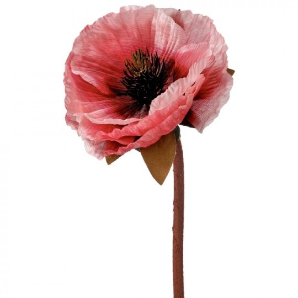CM-RT890PK_Q01 Pink Couture Poppy Stem Artificial Flower